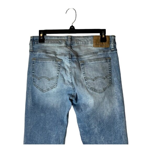American‎ Eagle Mens Blue Light Wash Next Level Flex 5 Pocket Jeans Size 30 x 34 - Picture 4 of 10